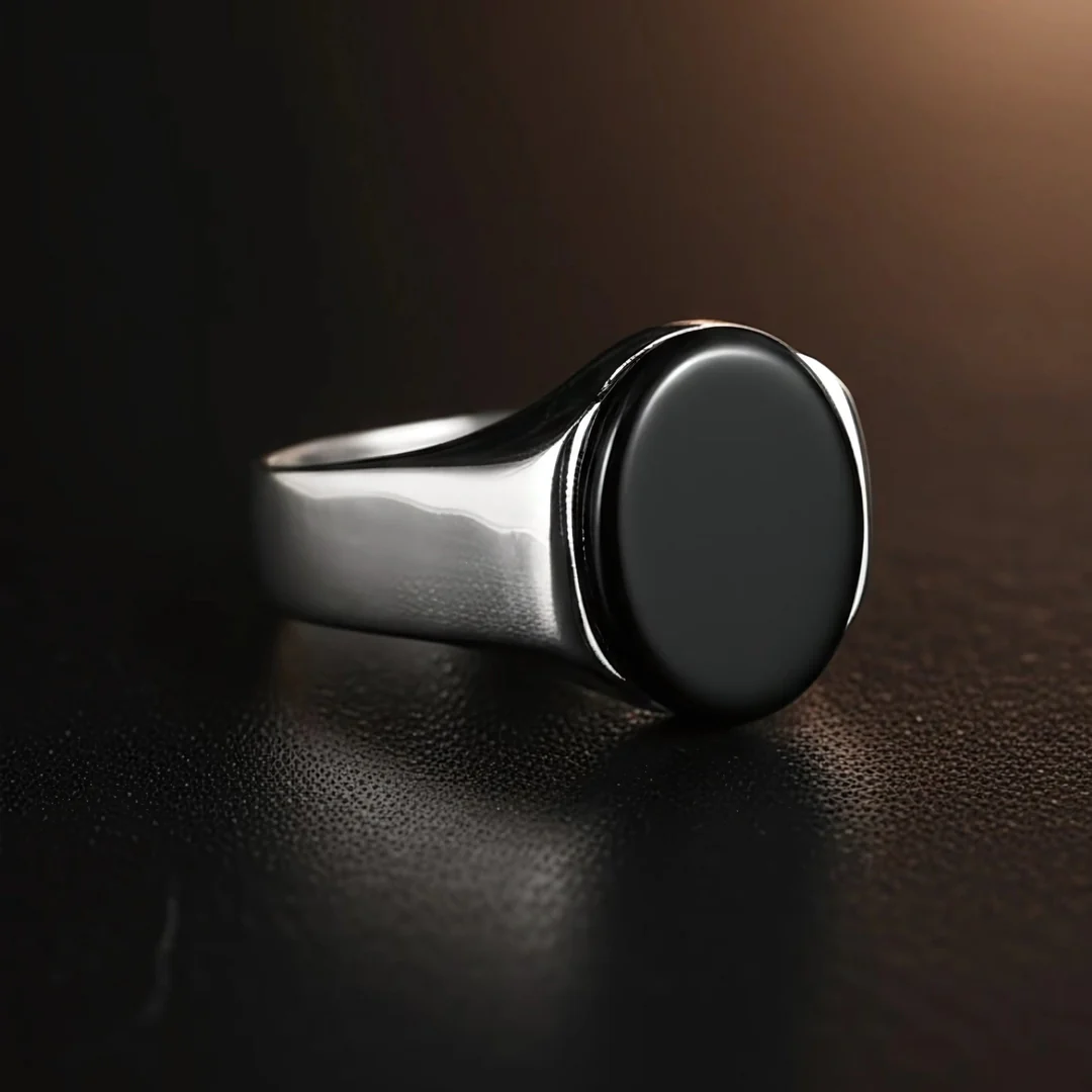 Obsidian Signet Ring