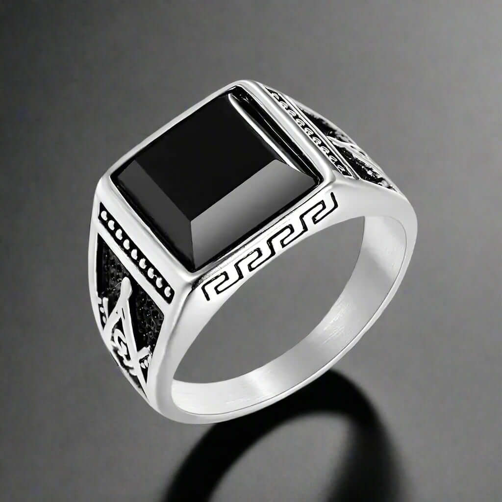Grecian Onyx Signet Ring